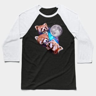 Three Red Pandas Howl at the Moon Baseball T-Shirt